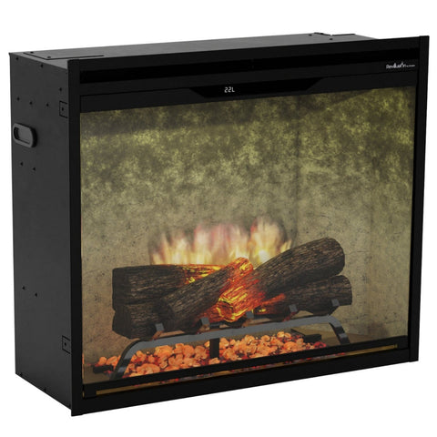Image of Dimplex Revillusion® 30-Inch Built-In Electric Fireplace - Weathered Concrete Backer Panels - REV30-WC | 500005131