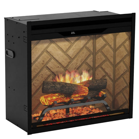 Image of NEW! Dimplex Revillusion® 24-Inch Built-In Electric Fireplace - Herringbone Backer Panels - REV24-HB | 500005733