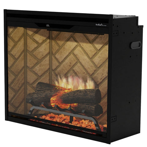 Image of Dimplex Revillusion® 30-Inch Built-In Electric Fireplace - Herringbone Backer Panels - REV30-HB | 500005734