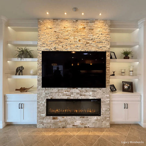 Image of Touchstone Sideline Elite Pro 72-inch Black Smart Electric Fireplace | 80059