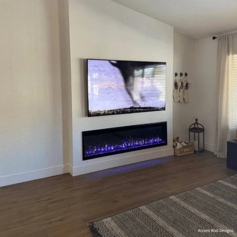 Image of Touchstone Sideline Elite Pro 84-inch Black Smart Electric Fireplace | 80062