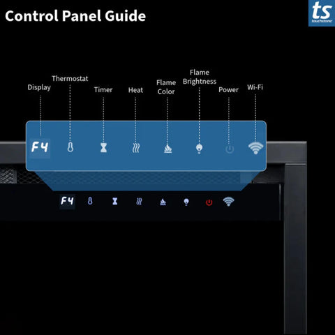 Image of Touchstone Sideline Elite Pro 84-inch Black Smart Electric Fireplace | 80062