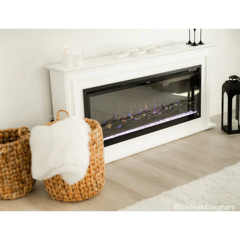Image of Touchstone Sideline Elite Pro 50-inch White semi-gloss MDF Smart Electric Fireplace with Encase Surround Mantel | 91004