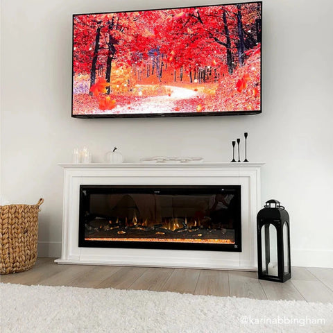 Image of Touchstone Sideline Elite Pro 50-inch White semi-gloss MDF Smart Electric Fireplace with Encase Surround Mantel | 91004