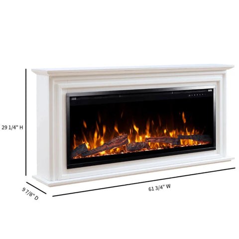 Image of Touchstone Sideline Elite Pro 50-inch White semi-gloss MDF Smart Electric Fireplace with Encase Surround Mantel | 91004