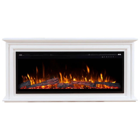 Image of Touchstone Sideline Elite Pro 50-inch White semi-gloss MDF Smart Electric Fireplace with Encase Surround Mantel | 91004