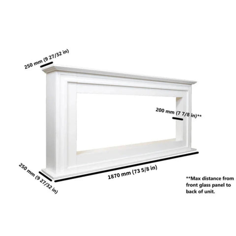 Image of Touchstone Sideline Elite Pro 60-inch White semi-gloss MDF Smart Electric Fireplace with Encase Surround Mantel | 91014