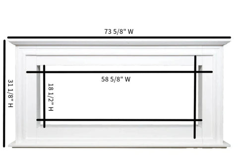 Image of Touchstone Sideline Elite Pro 60-inch White semi-gloss MDF Smart Electric Fireplace with Encase Surround Mantel | 91014