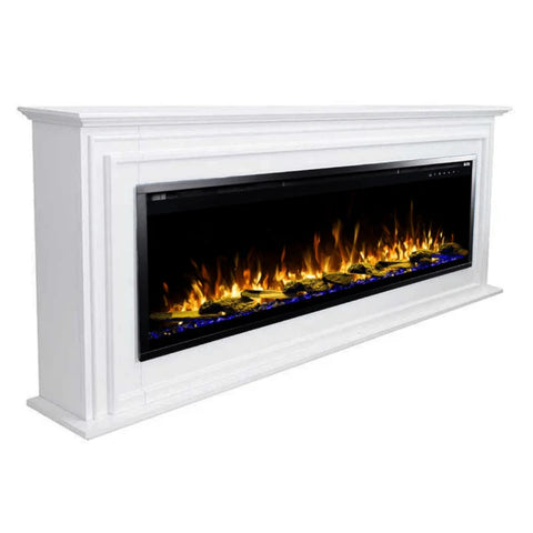 Image of Touchstone Sideline Elite Pro 60-inch White semi-gloss MDF Smart Electric Fireplace with Encase Surround Mantel | 91014