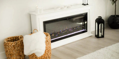 Image of Touchstone Sideline Elite Pro 60-inch White semi-gloss MDF Smart Electric Fireplace with Encase Surround Mantel | 91014