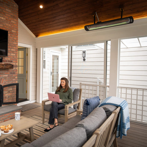 Image of Bromic Heating 44" Tungsten Smart-Heat Electric Double Element Heater 2000W 220-240V Black | BH0420030