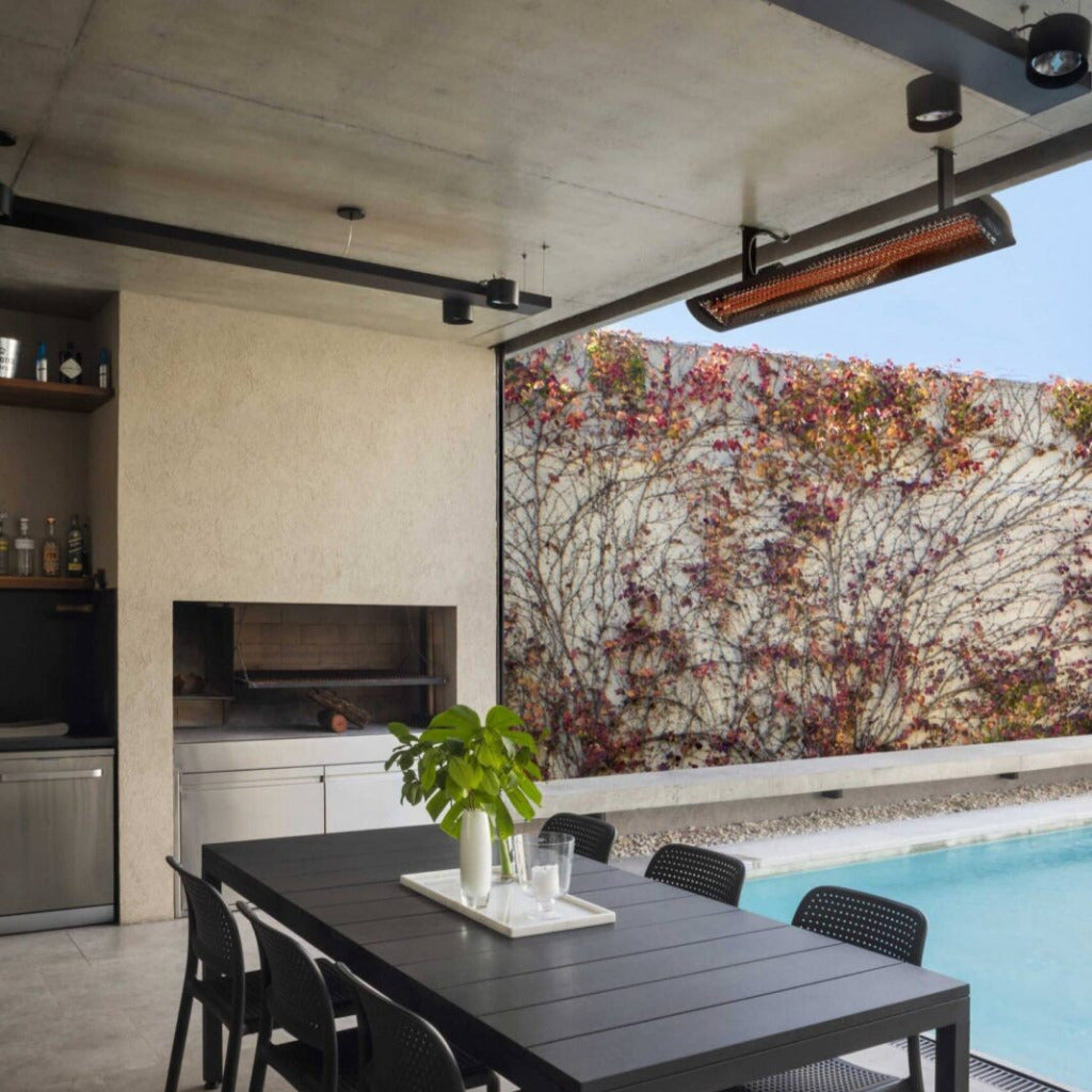 Bromic Heating 44" Tungsten Smart-Heat Electric Double Element Heater 4000W 220-240V Black | BH0420032