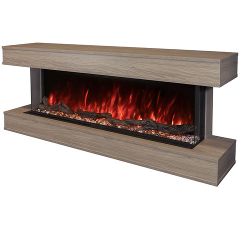 Image of Modern Flames Coastal Sand Finish LPM-8016 Premium Wall Mounted Cabinet | WMC-80LPM-CS
