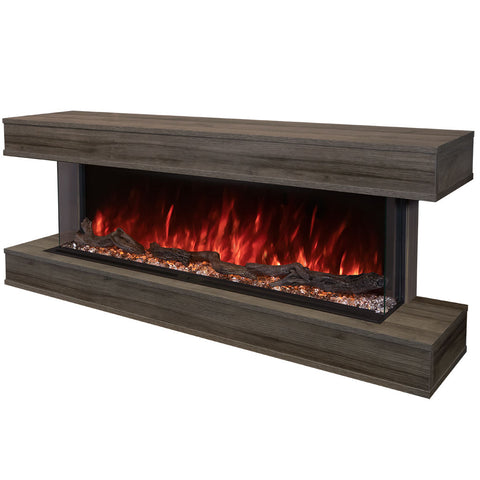 Modern Flames Driftwood Grey Finish LPM-8016 Premium Wall Mounted Cabinet | WMC-80LPM-DW