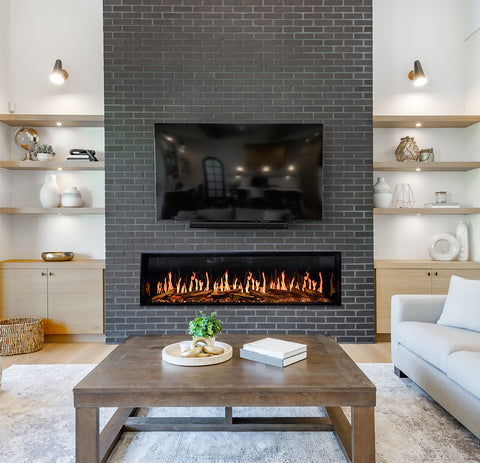 Image of Modern Flames Orion Multi 76" Virtual Fireplace | Recessed Mount | Single Or Multi-Sided | OR76-MULTI | Tall Flame Upgrade Included