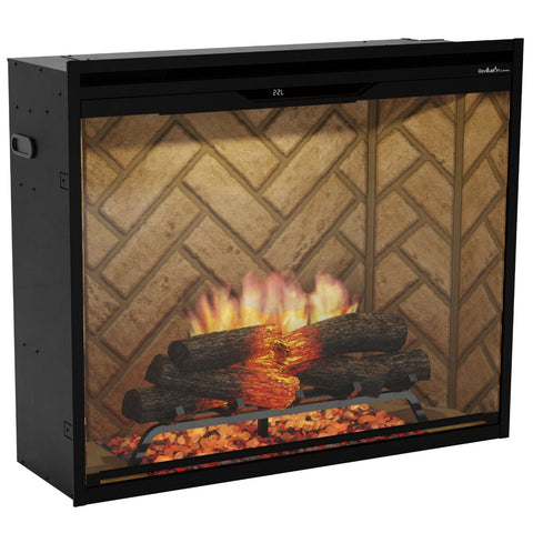 Image of NEW! Dimplex Revillusion® 36-Inch Portait Built-In Electric Fireplace - Herringbone Backer Panels - REV36P-HB | 500005736