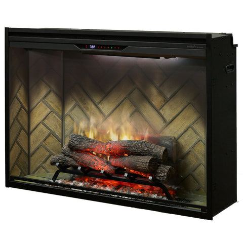 Image of NEW! Dimplex Revillusion® 42-Inch Built-In Electric Fireplace - Herringbone Backer Panels - REV42-HB | 500005737