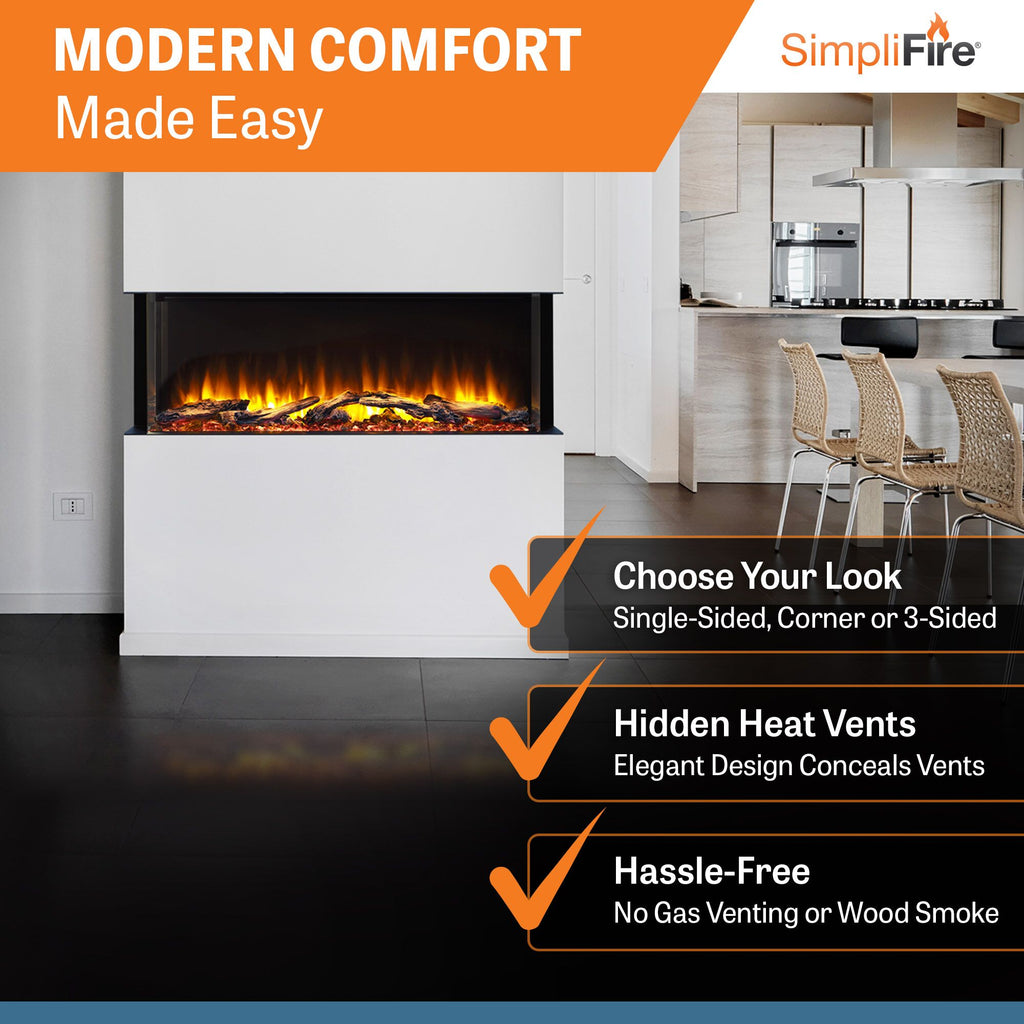 SimpliFire 43” Scion Trinity Electric Fireplace | SF-SCT43-BK
