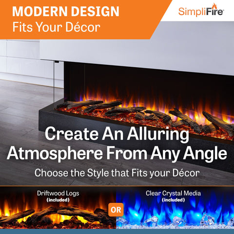 Image of SimpliFire 55" Scion Trinity Electric Fireplace | SF-SCT55-BK