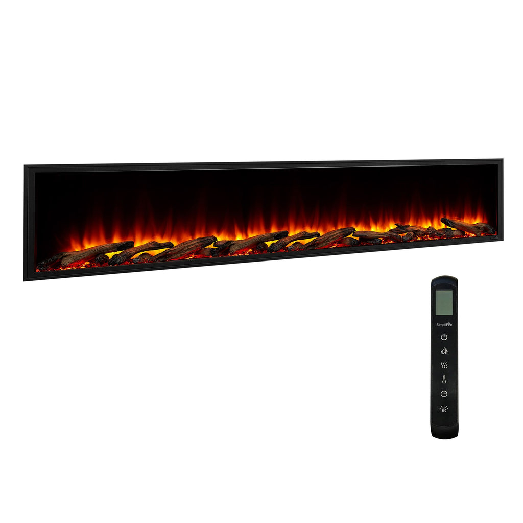 SimpliFire Scion 78" Built-In Linear Electric Fireplace | SF-SC78-BK