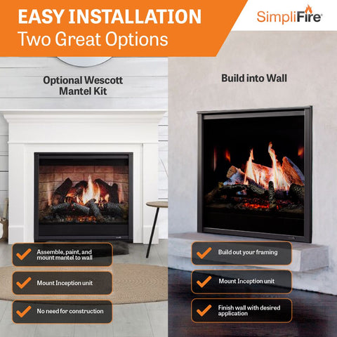Image of SimpliFire 36" Inception Traditional Electric Fireplace | SF-INC36