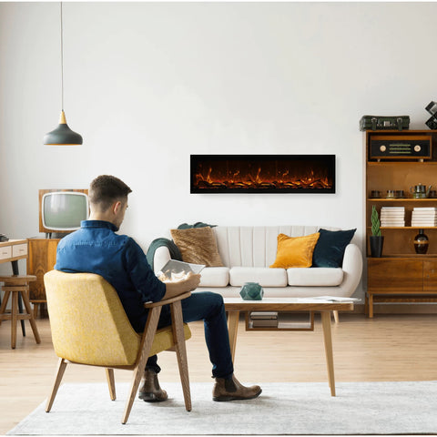 Image of Amantii 60" Symmetry Bespoke Xtra Tall Electric Fireplace | SYM-60-XT BESPOKE