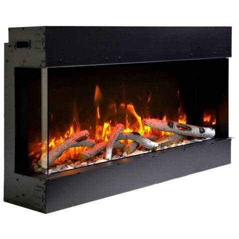 Amantii Tru-View Slim 60" Indoor/Outdoor Built-In 3-Sided Glass Smart Electric Fireplace | 60-TRV-SLIM