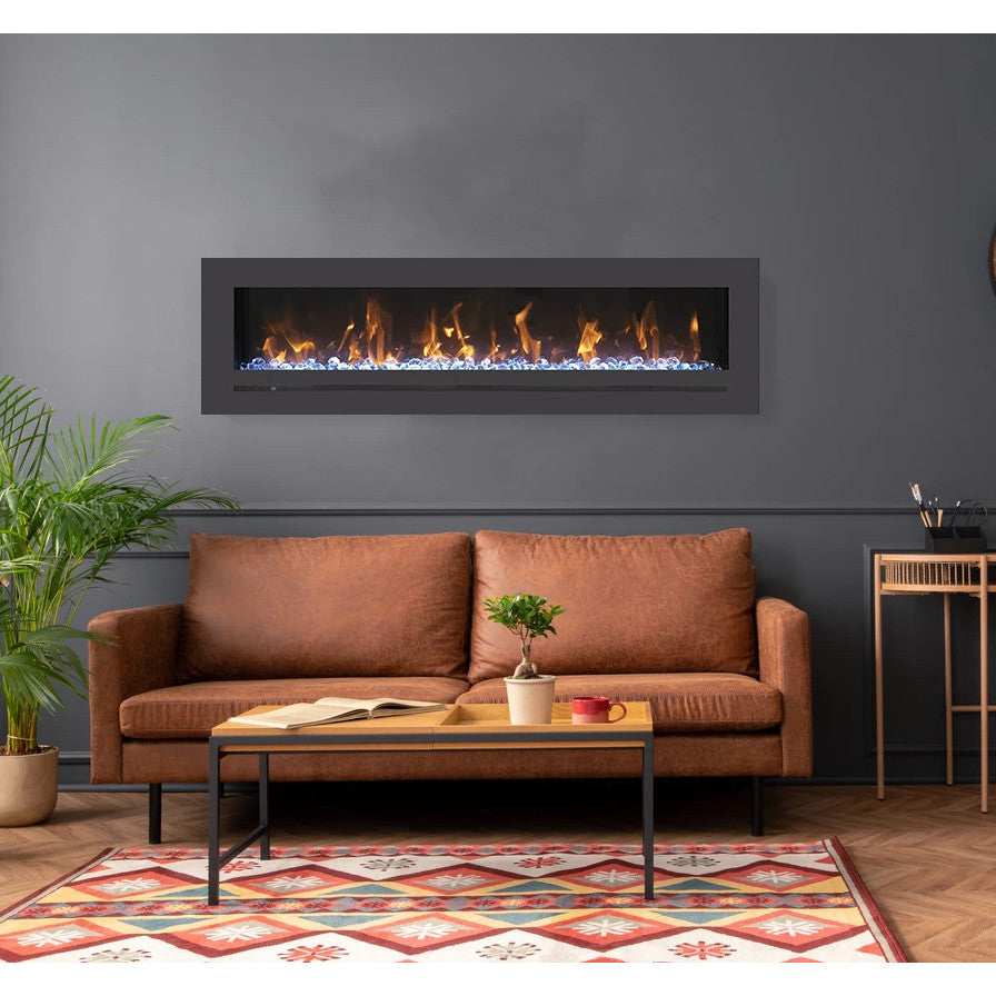 Amantii WM-FML-STL Linear 60" Electric Fireplace |WM-FML-60-6623-STL