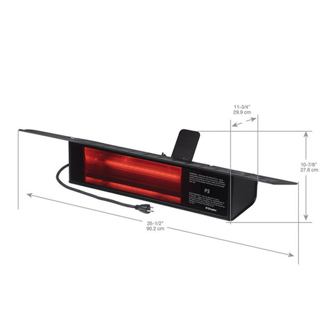 Dimplex DIRP Outdoor/Indoor Infrared Heater, Plug-in Model, 120V, 1500W | DIRP15A10GR