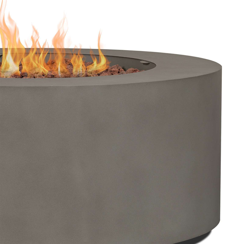 Real Flame Aegean Round Propane or Natural Gas Fire Pit Table | C9815LP-MGRY