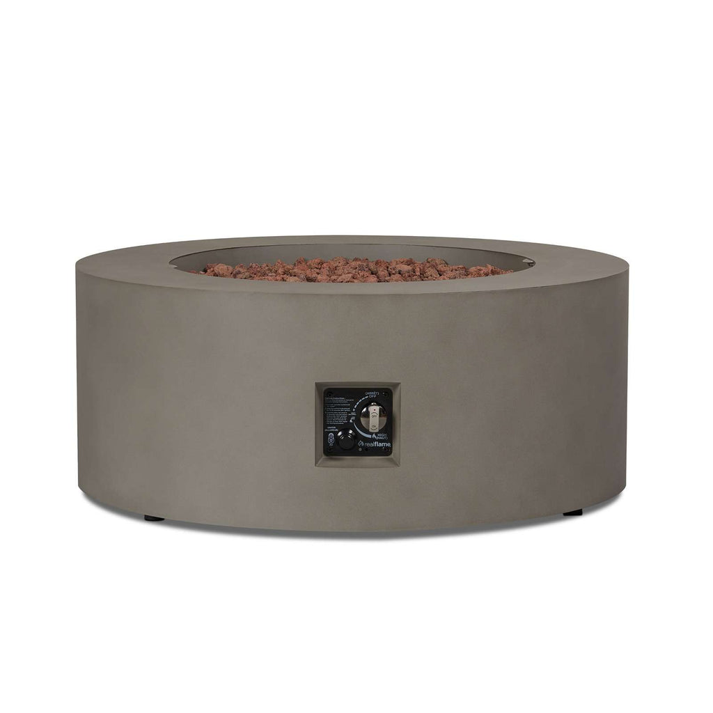 Real Flame Aegean Round Propane or Natural Gas Fire Pit Table | C9815LP-MGRY