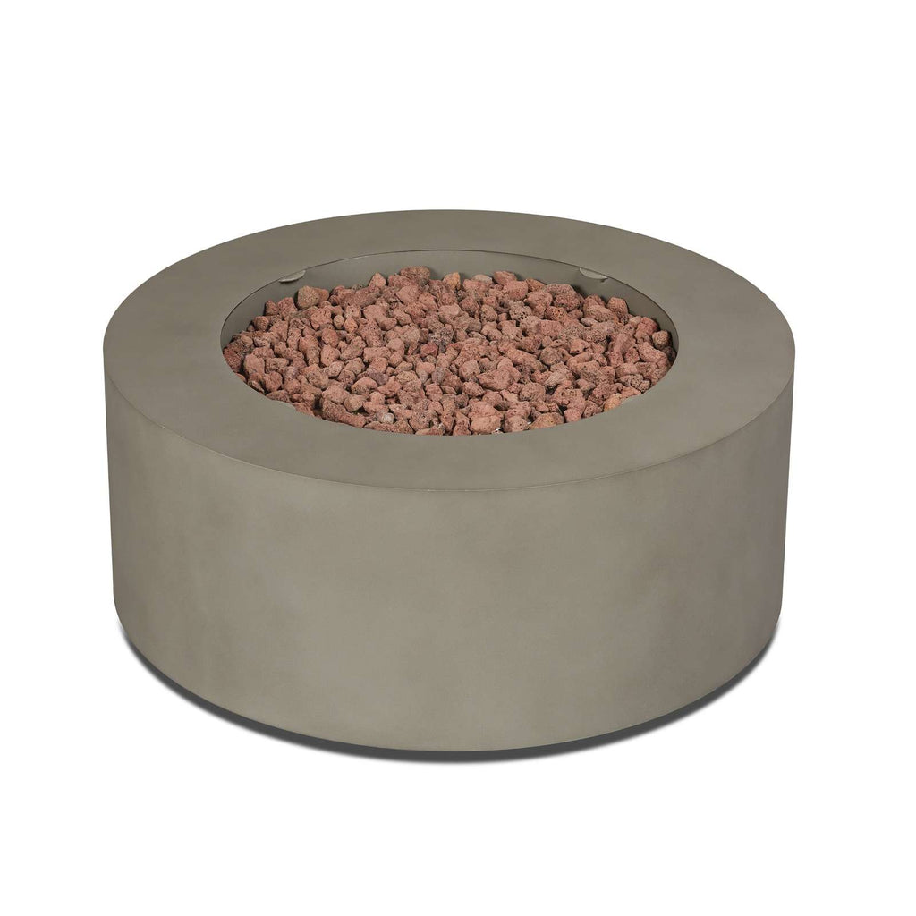 Real Flame Aegean Round Propane or Natural Gas Fire Pit Table | C9815LP-MGRY