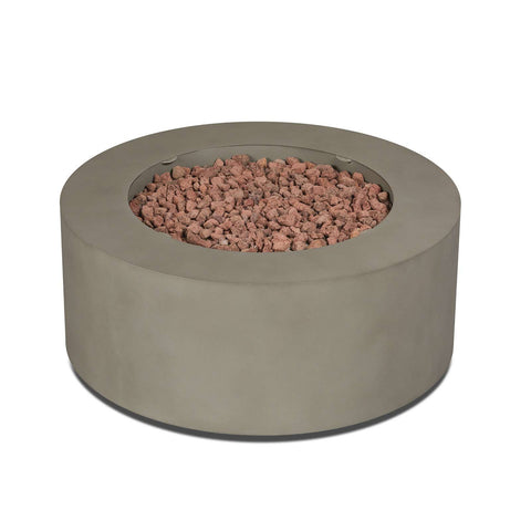 Image of Real Flame Aegean Round Propane or Natural Gas Fire Pit Table | C9815LP-MGRY