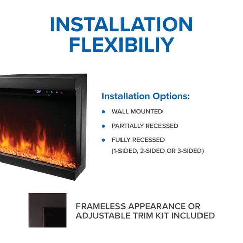 Image of Napoleon Astound FlexMount 62" Built-In Wall Mount Electric Fireplace | NEFL62AB