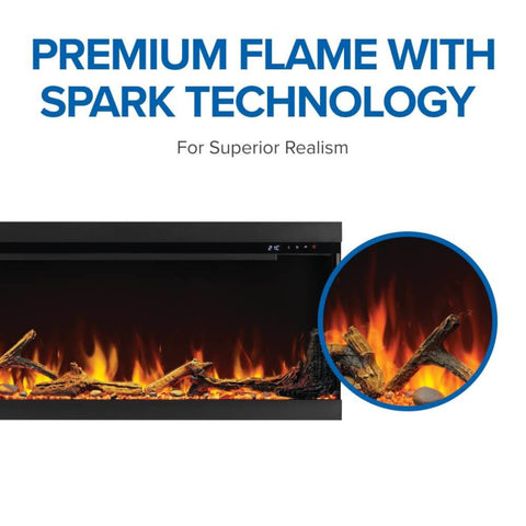 Image of Napoleon Astound FlexMount 74" Built-In Wall Mount Electric Fireplace | NEFL74AB