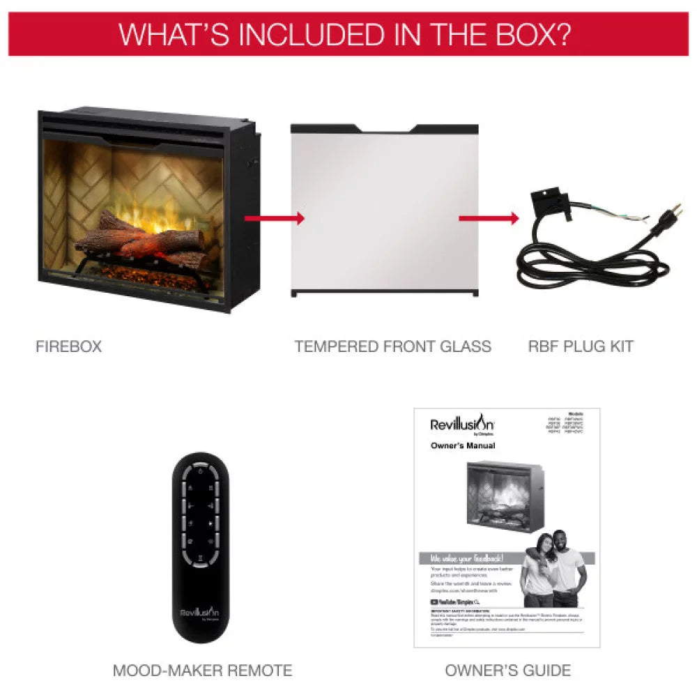 Dimplex Revillusion® 30-Inch Built-In Electric Fireplace - Weathered Concrete - RBF30WC-FG | 500002389