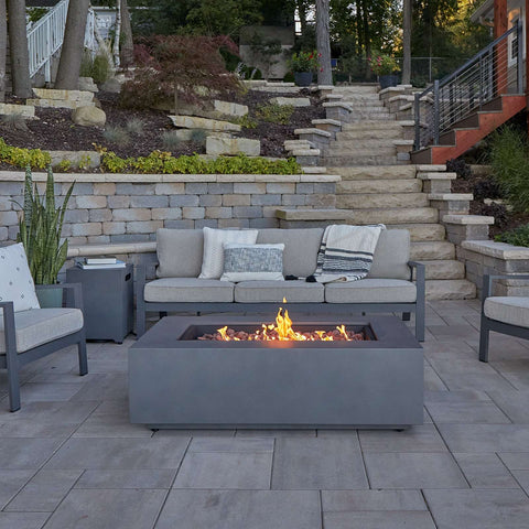 Image of Real Flame Aegean 50" Rectangle Propane or Natural Gas Fire Pit Table | C9813LP-WSLT