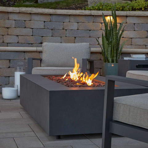 Image of Real Flame Aegean 50" Rectangle Propane or Natural Gas Fire Pit Table | C9813LP-WSLT