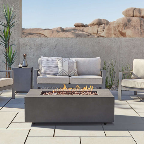 Image of Real Flame Aegean 50" Rectangle Propane or Natural Gas Fire Pit Table | C9813LP-WSLT