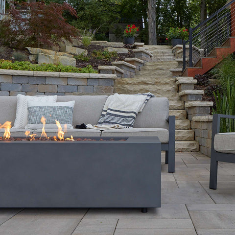 Real Flame Aegean 70" Rectangle Propane or Natural Gas Fire Pit Table | C9814LP-WSLT