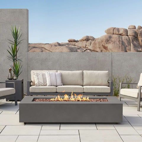 Image of Real Flame Aegean 70" Rectangle Propane or Natural Gas Fire Pit Table | C9814LP-WSLT