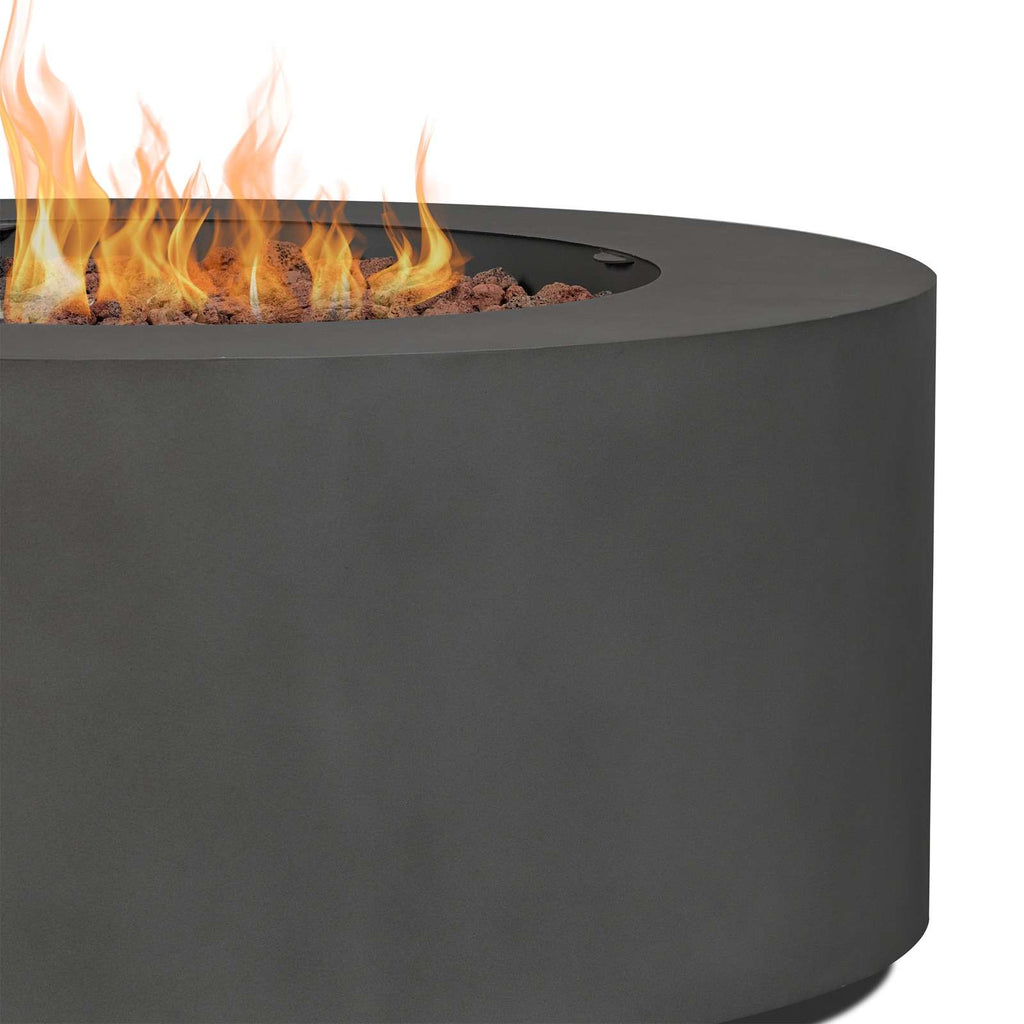 Real Flame Aegean Round Propane or Natural Gas Fire Pit Table | C9815LP-WSLT
