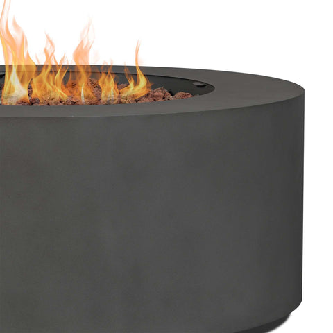 Image of Real Flame Aegean Round Propane or Natural Gas Fire Pit Table | C9815LP-WSLT