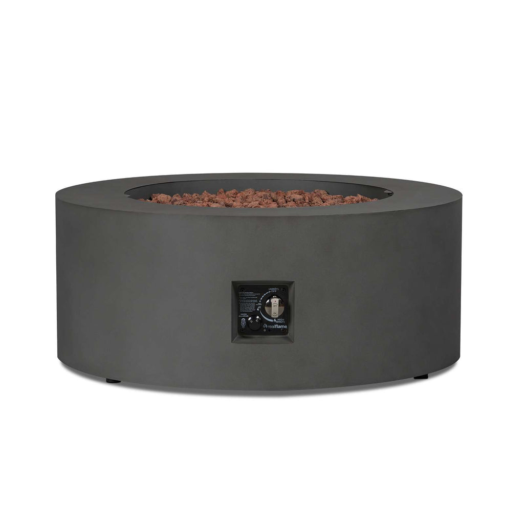 Real Flame Aegean Round Propane or Natural Gas Fire Pit Table | C9815LP-WSLT