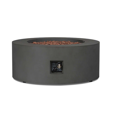 Image of Real Flame Aegean Round Propane or Natural Gas Fire Pit Table | C9815LP-WSLT