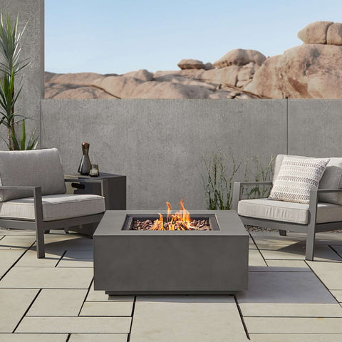 Image of Real Flame Aegean Square Propane or Natural Gas Fire Pit Table | C9812LP-WSLT