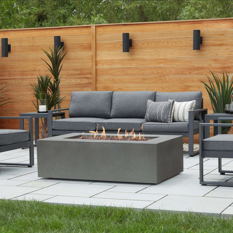 Real Flame Baltic Rectangle Natural Gas Fire Pit Table | 9750NG-GLG