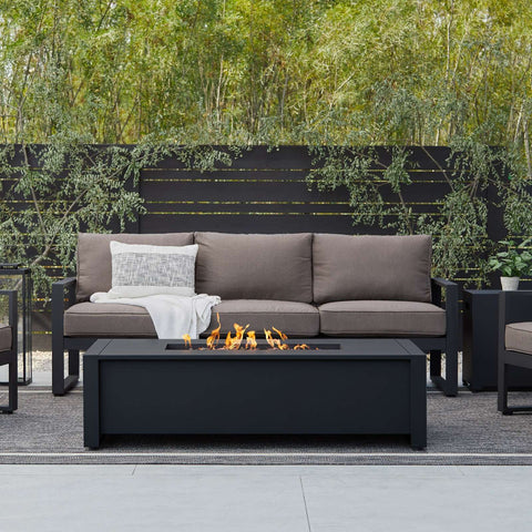 Image of Real Flame Keenan 52" Rectangle Propane Fire Pit Table | 6340LP-BLK