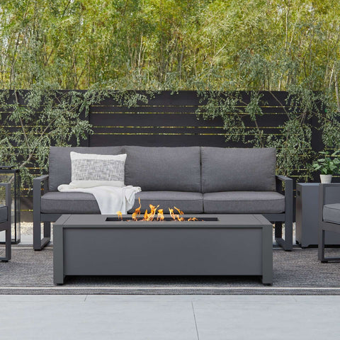 Image of Real Flame Keenan 52" Rectangle Propane Fire Pit Table | 6340LP-GRY