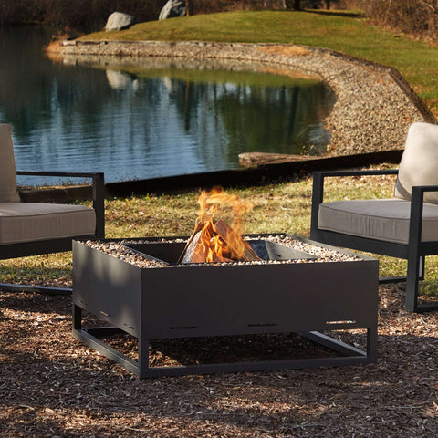 Image of Real Flame Trey Wood Burning Fire Pit | 965-BLK